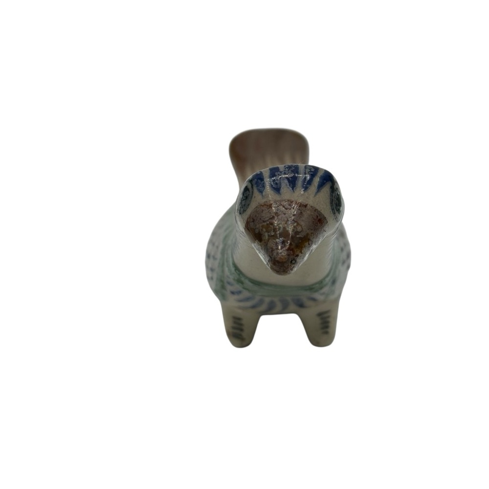 Vintage Mexican Folk Art Pottery Bird Hand Painted Clay Figurine Tonala Style - Picture 3 of 16